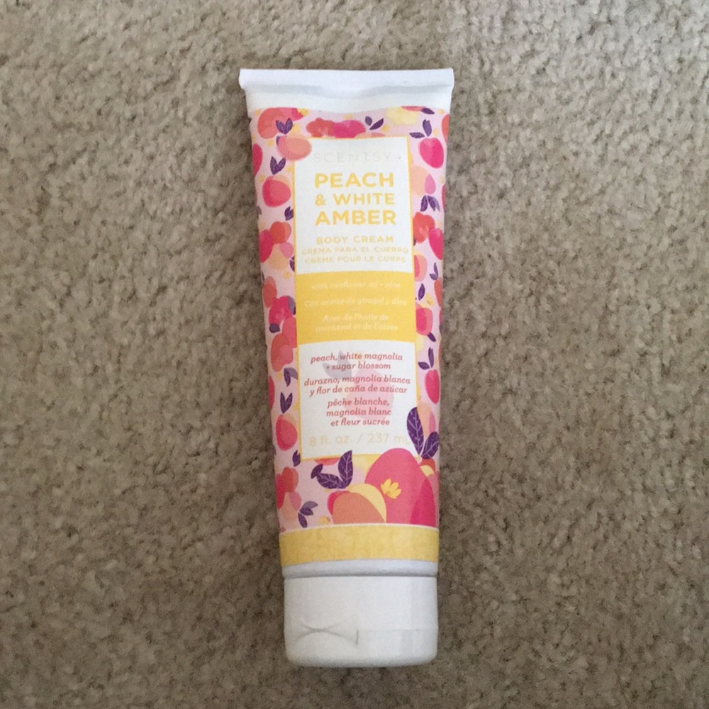 Scentsy Peach & White Amber Body Cream